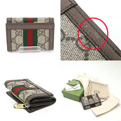 Gucci Ophidia Bifold GG Supreme Beige/Ebony/Brown/Green/Red Double G Web Stripe 644334 Small Wallet