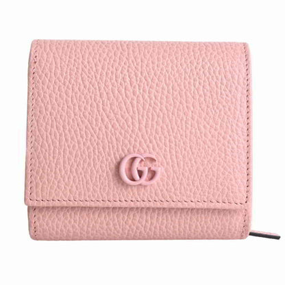 Gucci leather double G medium folio compact wallet pink