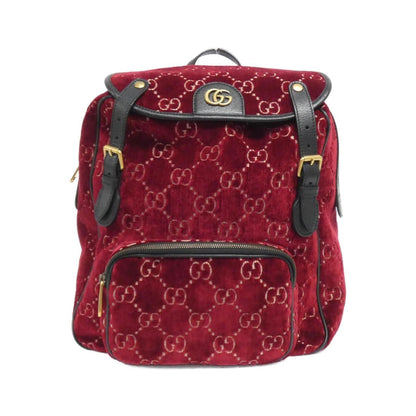Gucci Red Color Velvet Backpack