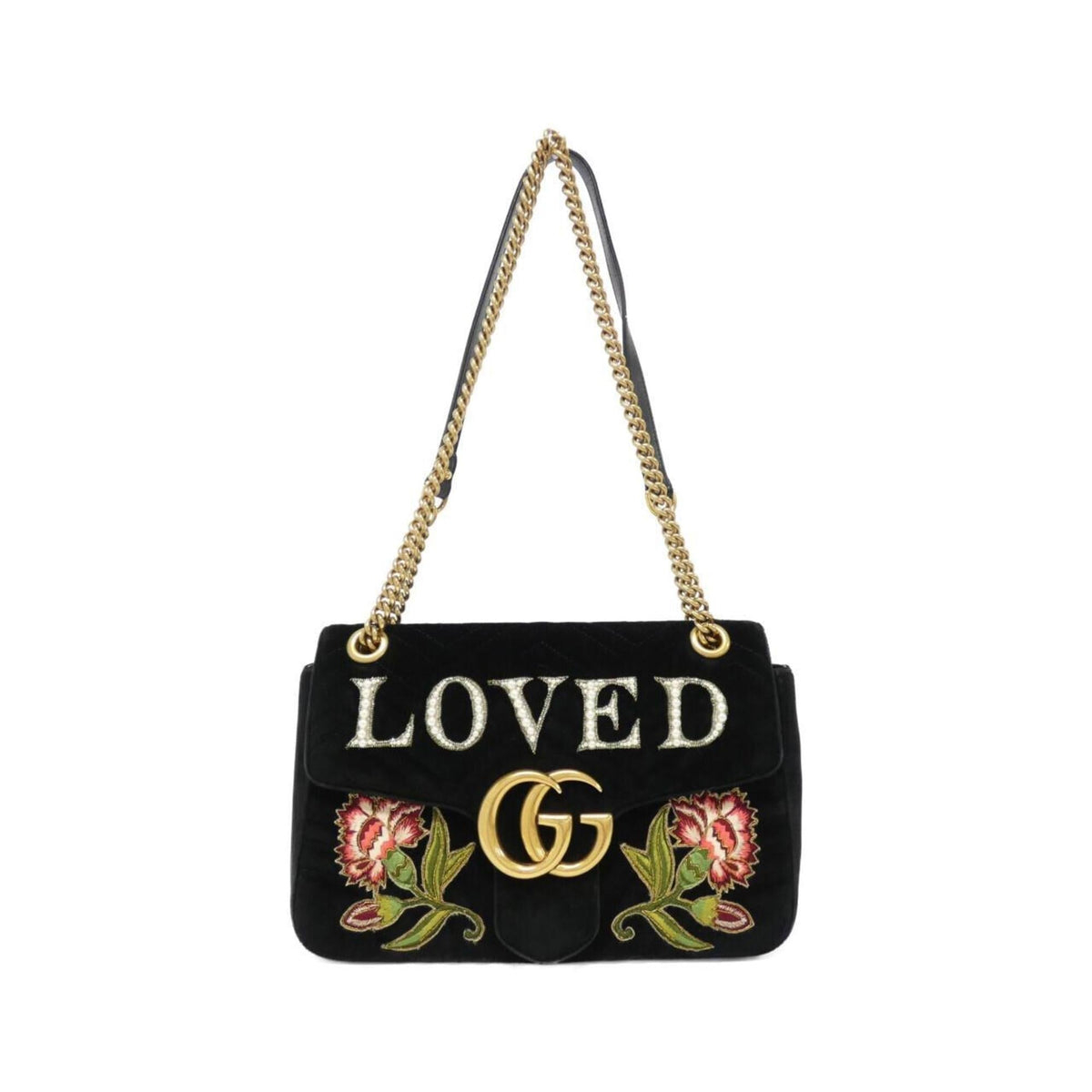 Gucci Gg Marmont Black Velvet Shoulder Bag ()