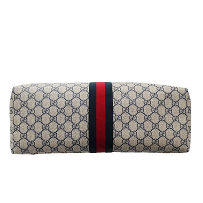 Gucci Ivory Navy Gg Supreme Tote Bag