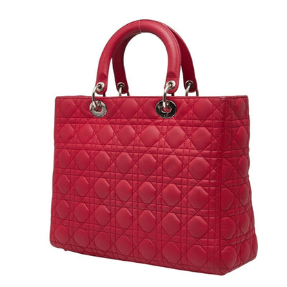 Christian Dior Lady Dior Red Color Leather Handbag Shoulder Bag ()