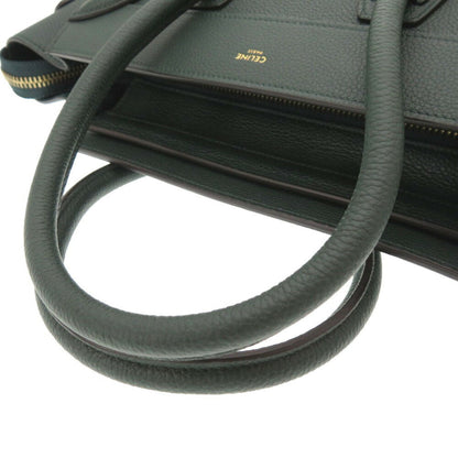 Celine Luggage Microshopper Leather Green Handbag