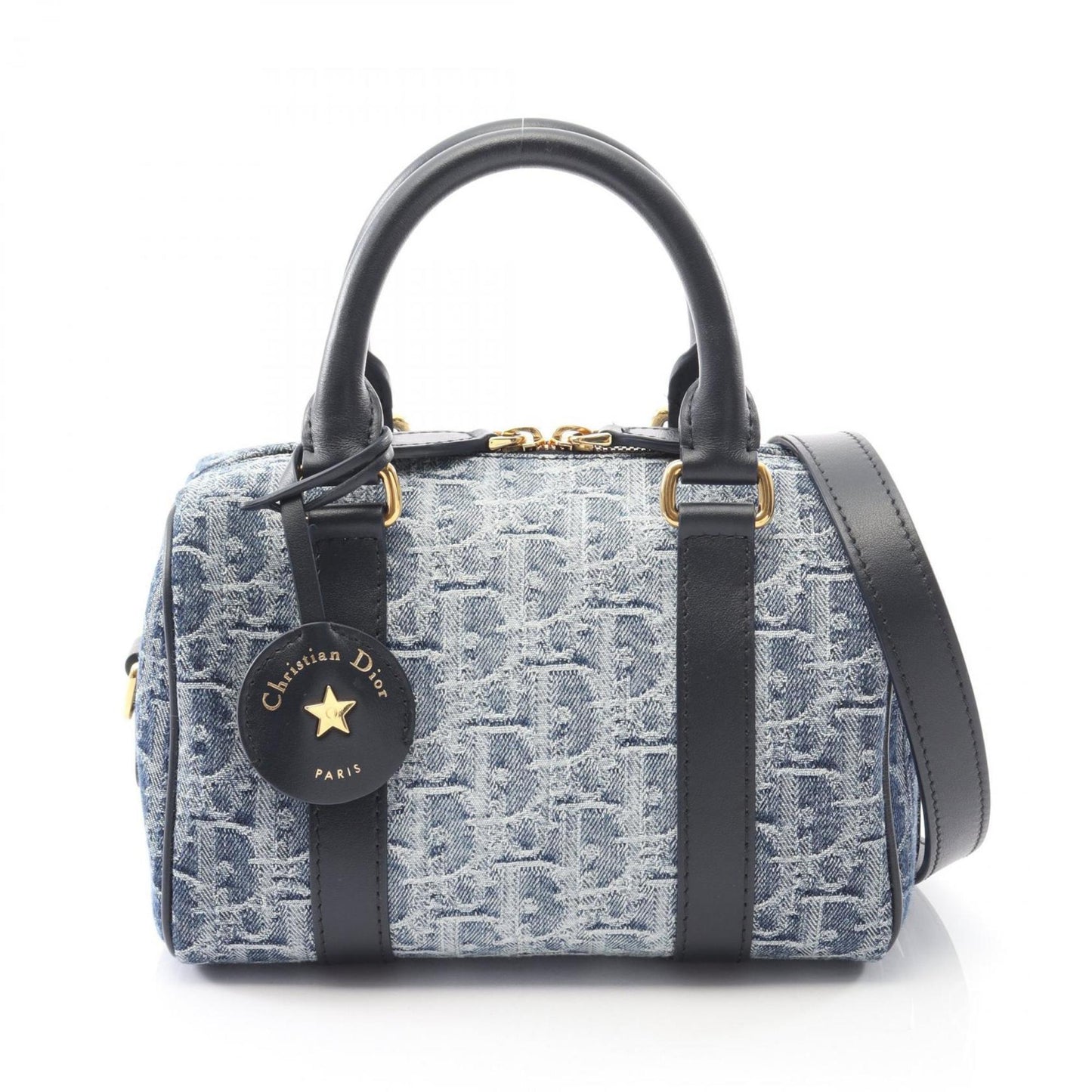 Christian Dior Navy Denim Leather Handbag ()