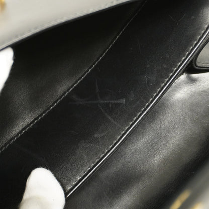 Celine  Carriage Metal Fittings Women's Leather Handbag Black