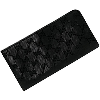 Gucci Gg Imprimé Black Pvc Leather Long Wallet (Bi-Fold) ()