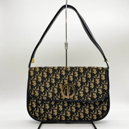 Christian Dior Navy Canvas Shoulder Bag ()