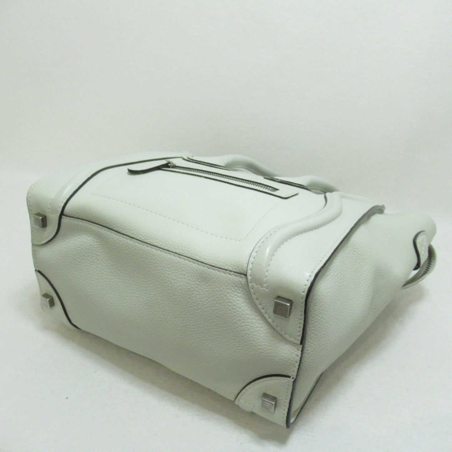 Celine luggage micro handbag Green cream green leather