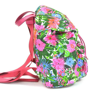 Prada rucksack flower print nylon multicolor silver ladies