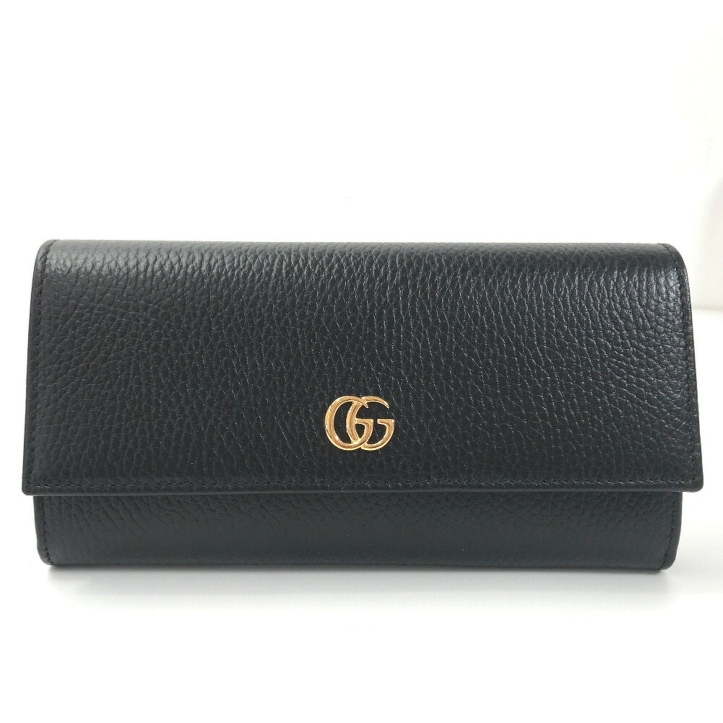 Gucci Long Wallet Continental GG Marmont?456116 Leather Black Men's GUCCI