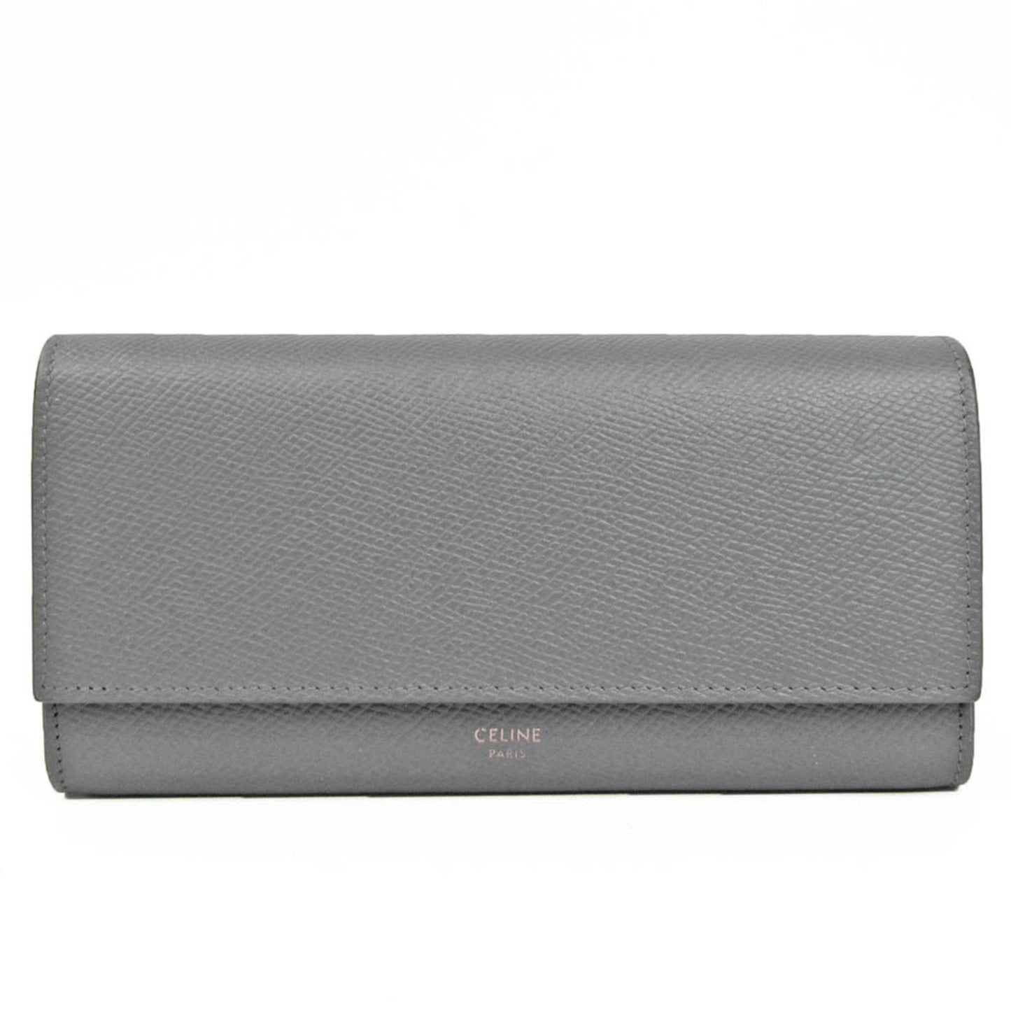 Celine Large Flap Wallet 10B563BEL Women's Calfskin Long Wallet [bi-fold] Gray