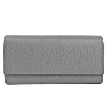 Celine Large Flap Wallet 10B563BEL Women's Calfskin Long Wallet [bi-fold] Gray