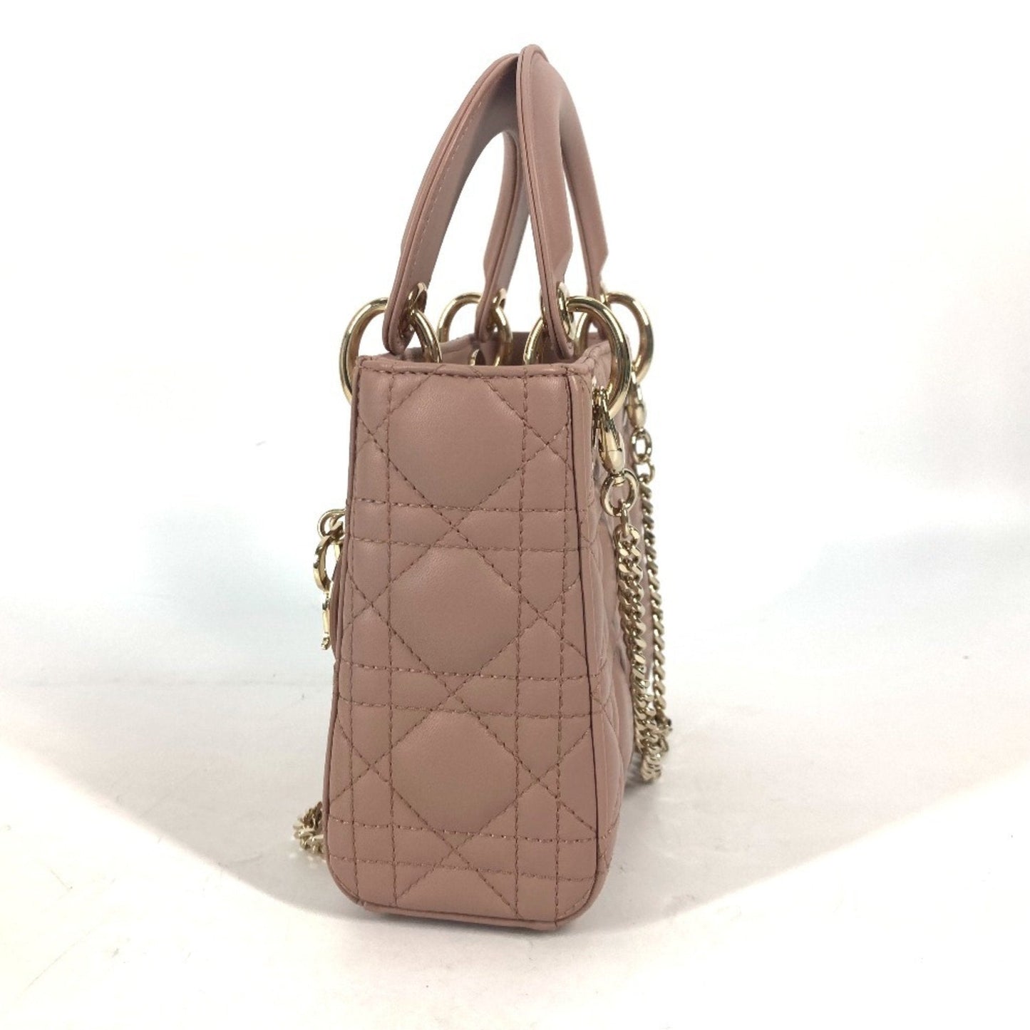 Christian Dior Pink Beige Leather Handbag Shoulder Bag ()