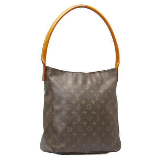 LOUIS VUITTON Monogram Looping GM Shoulder Bag Handbag M51145 Brown PVC Leather Ladies