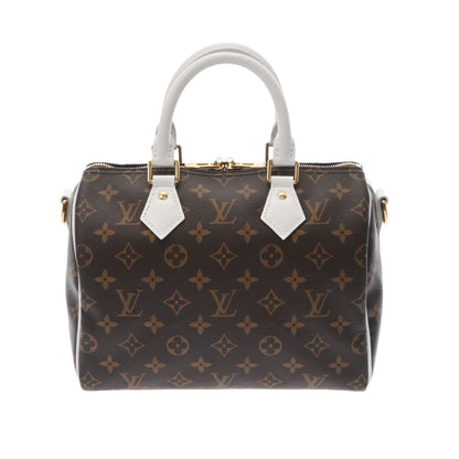 LOUIS VUITTON Monogram Speedy Bandouliere 25 Brown White M20754 Unisex Canvas Handbag