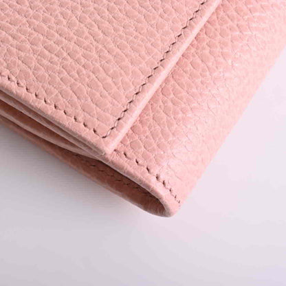 Gucci leather double G medium folio compact wallet pink