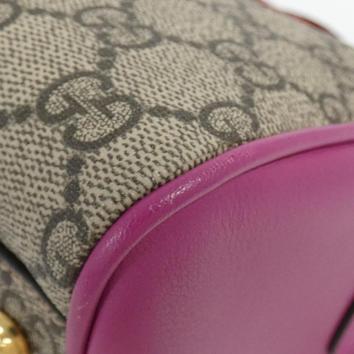 Gucci Beige Pink Gg Supreme Leather Handbag