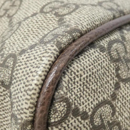 Gucci Beige Brown Gg Supreme Leather Boston Bag