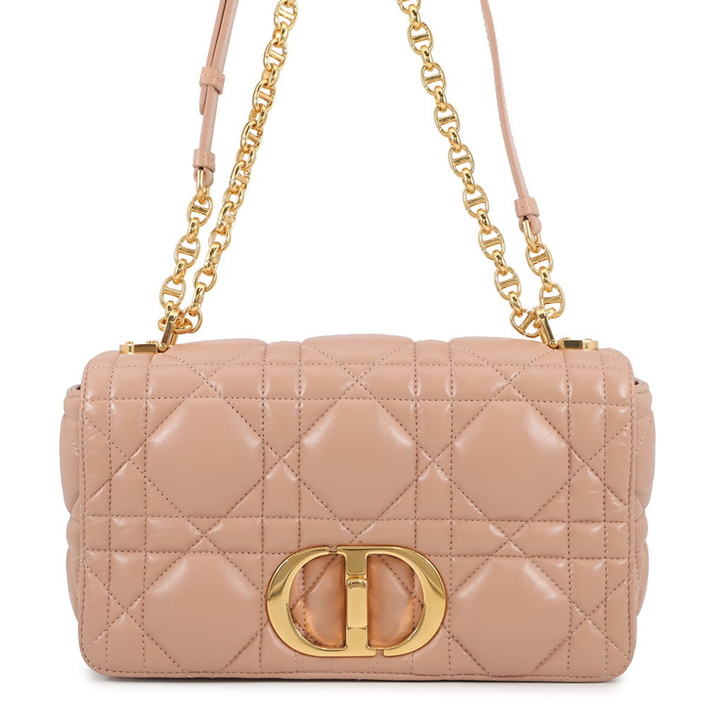Christian Dior Pink Beige Leather Shoulder Bag ()