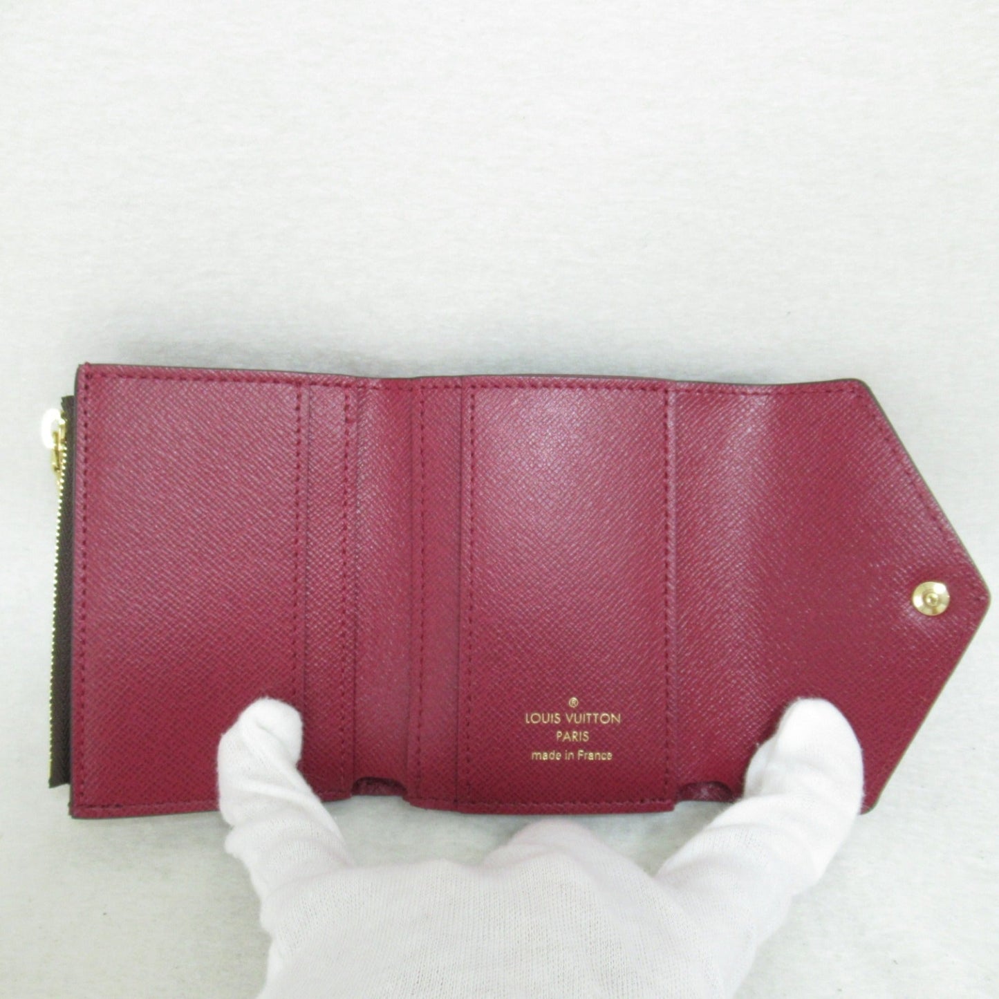 LOUIS VUITTON Portefeiulle Zoe tri-fold wallet Brown Bordeaux system Fuschia Monogram PVC coated canvas M62932