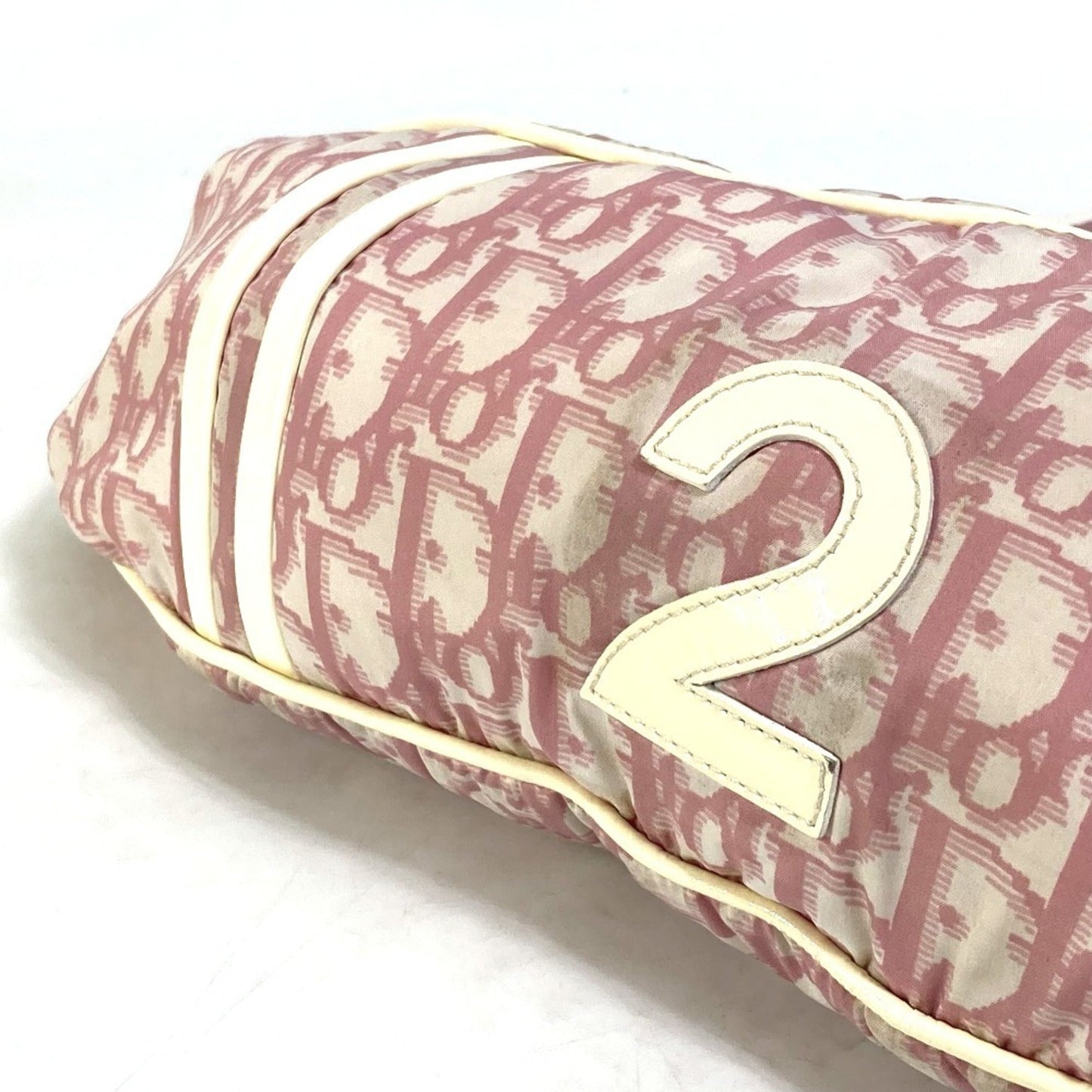 Christian Dior Trotter Pink White Nylon Fanny Pack Shoulder Bag ()