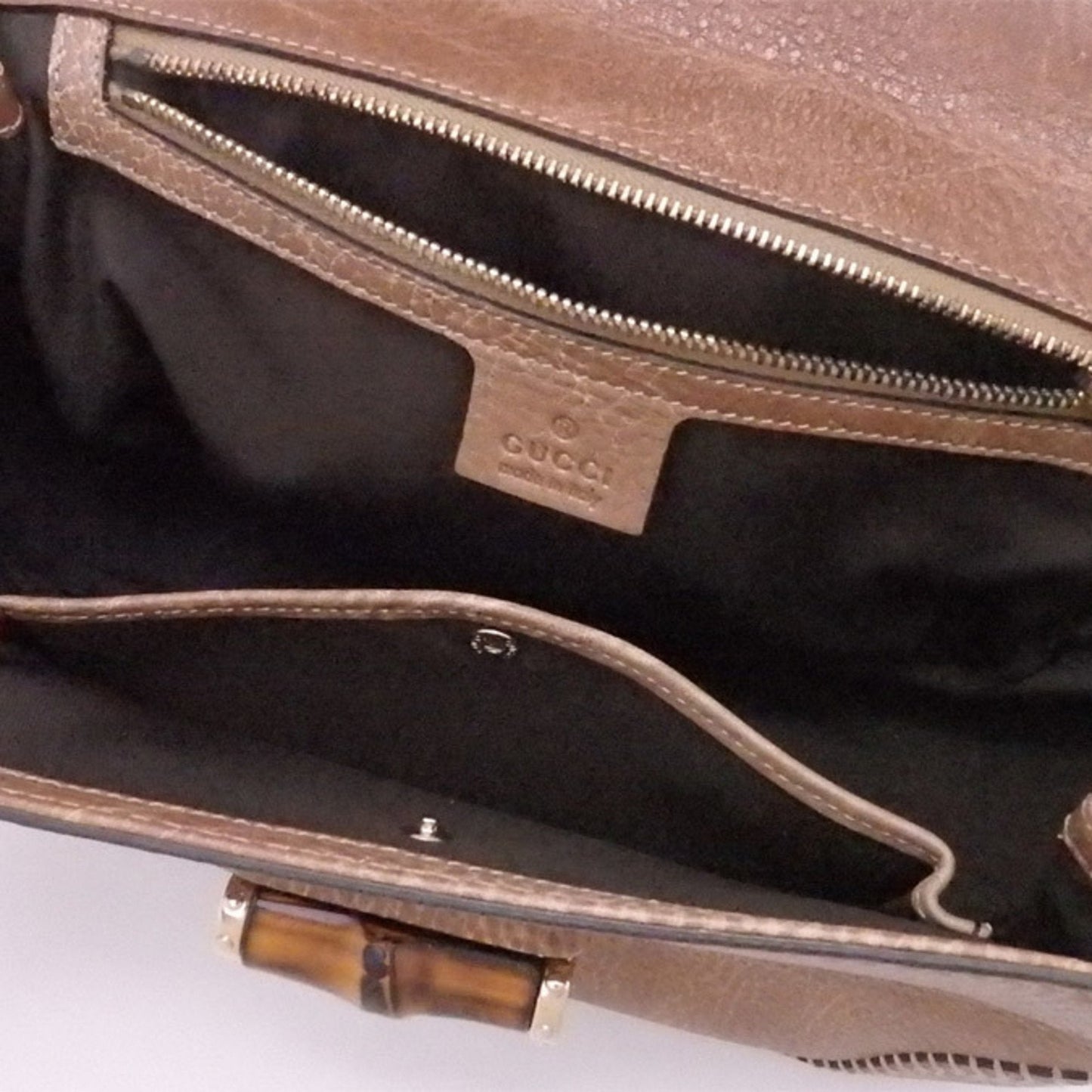 Gucci 2Way Bag Bamboo Brown Leather x Gold Hardware Handbag Shoulder Women's 224964