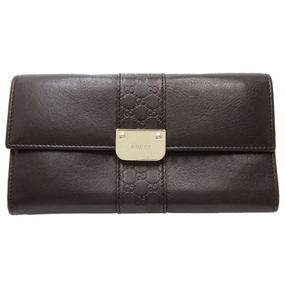 Gucci Dark Brown Leather Long Wallet (Bi-Fold) ()