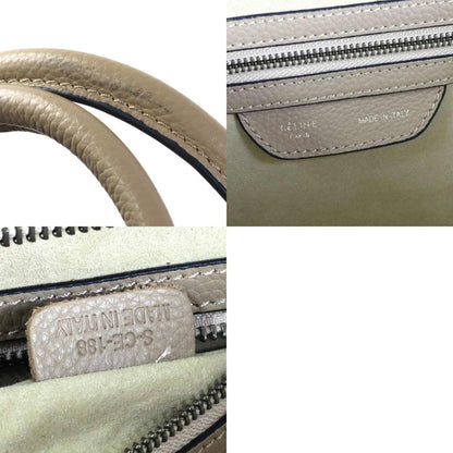 Celine Handbag Luggage Mini Shopper Leather Beige Ladies