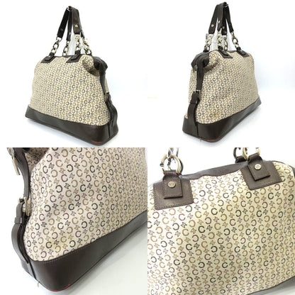 Celine Bag Tote Handbag Brown C Macadam Blason Ladies Canvas Leather