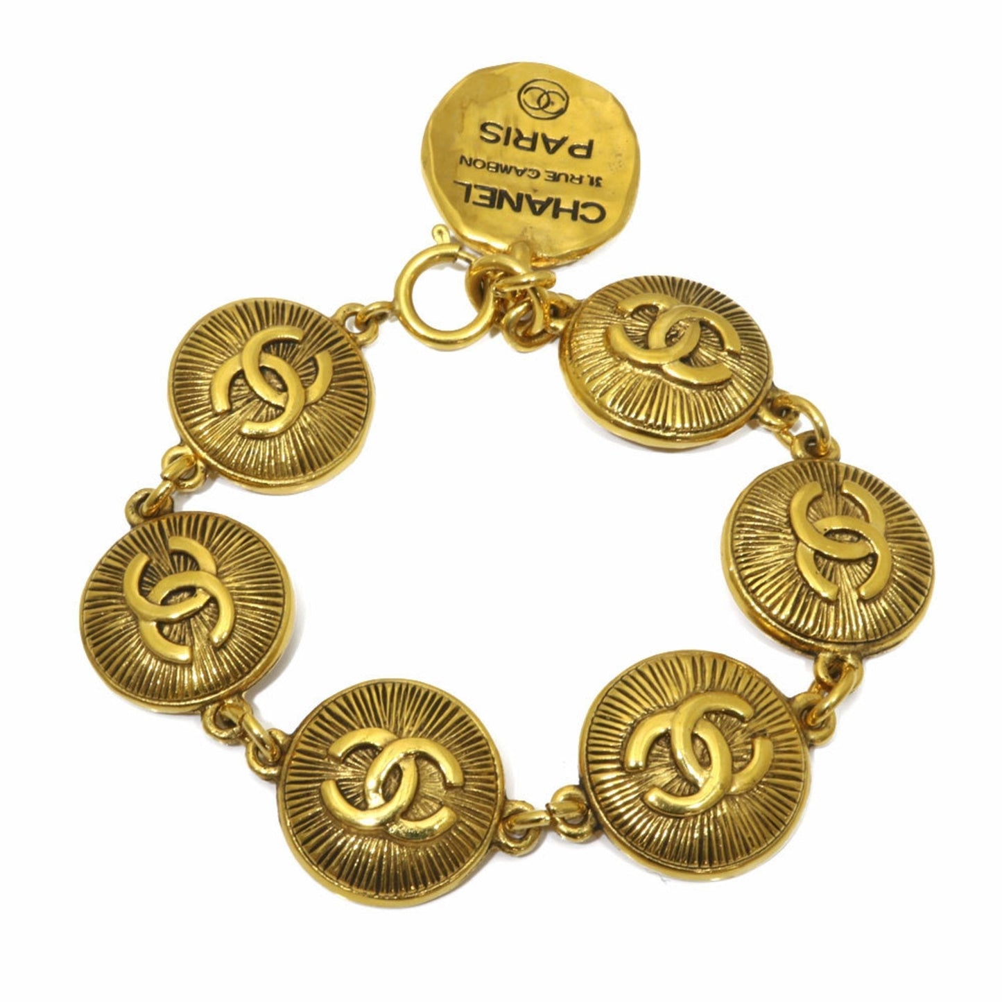 Chanel Bracelet Coco Mark Charm Gold Ladies Metal Accessory