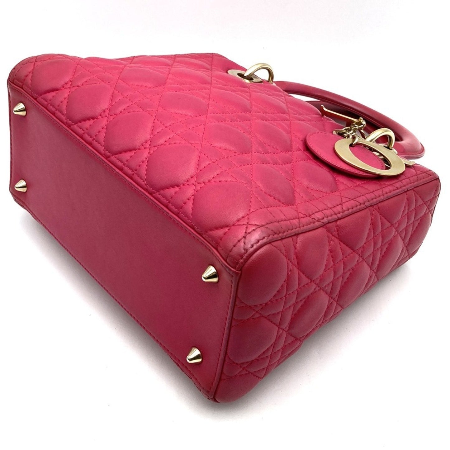 Christian Dior Pink Leather Handbag Shoulder Bag ()