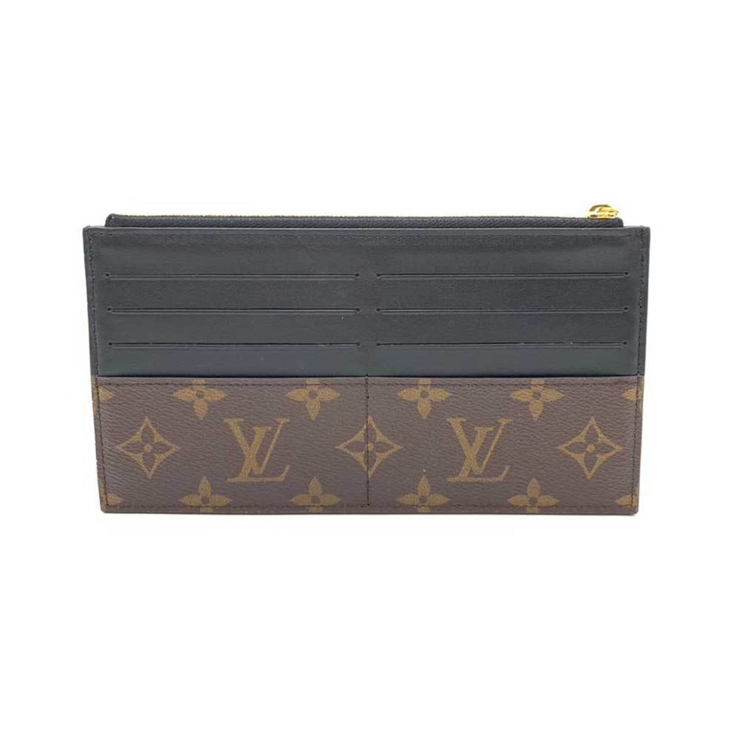 Louis Vuitton Wallet Perth Brown x Black Long Card Holder Square Ladies Monogram Leather M80348 LOUISVUITTON