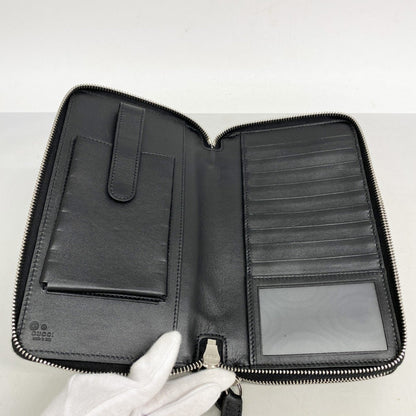 Gucci Black Leather Long Wallet (Bi-Fold)