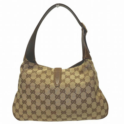 Gucci Brown Gg Canvas Leather Shoulder Bag