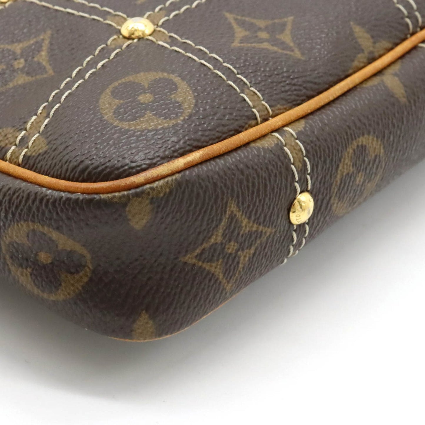 LOUIS VUITTON Monogram Rivet Pochette Accessoire Stitch M40141