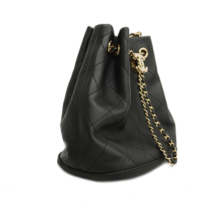 Chanel Matelasse Chain Shoulder Women's Leather Shoulder Bag Black