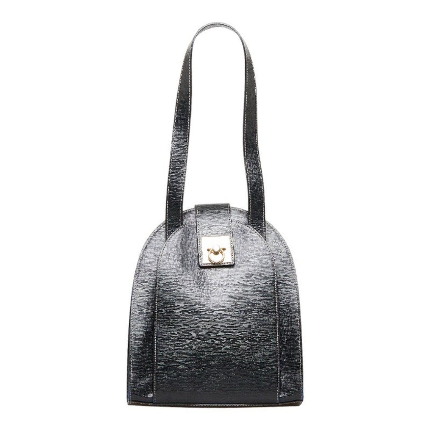 Celine tote bag shoulder black leather ladies