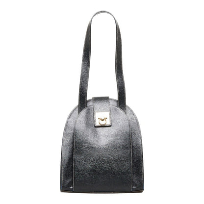 Celine tote bag shoulder black leather ladies