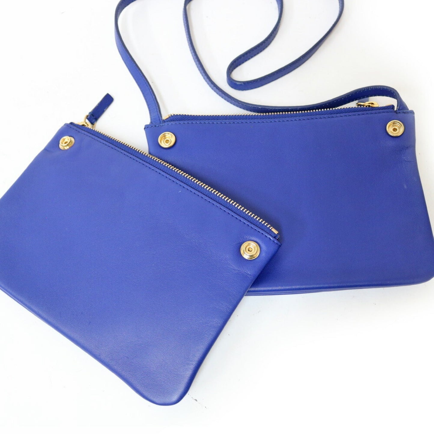 Celine Shoulder Bag Trio Blue Ladies