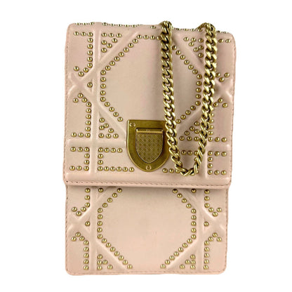 Christian Dior Pink Beige Leather Shoulder Bag ()