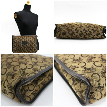 Celine Macadam C Monkey Clutch Bag Second Canvas x Leather Beige Dark Brown Celine Men's