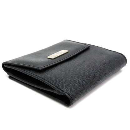 Celine W Women's/Men's Bifold Wallet Grain Leather Black