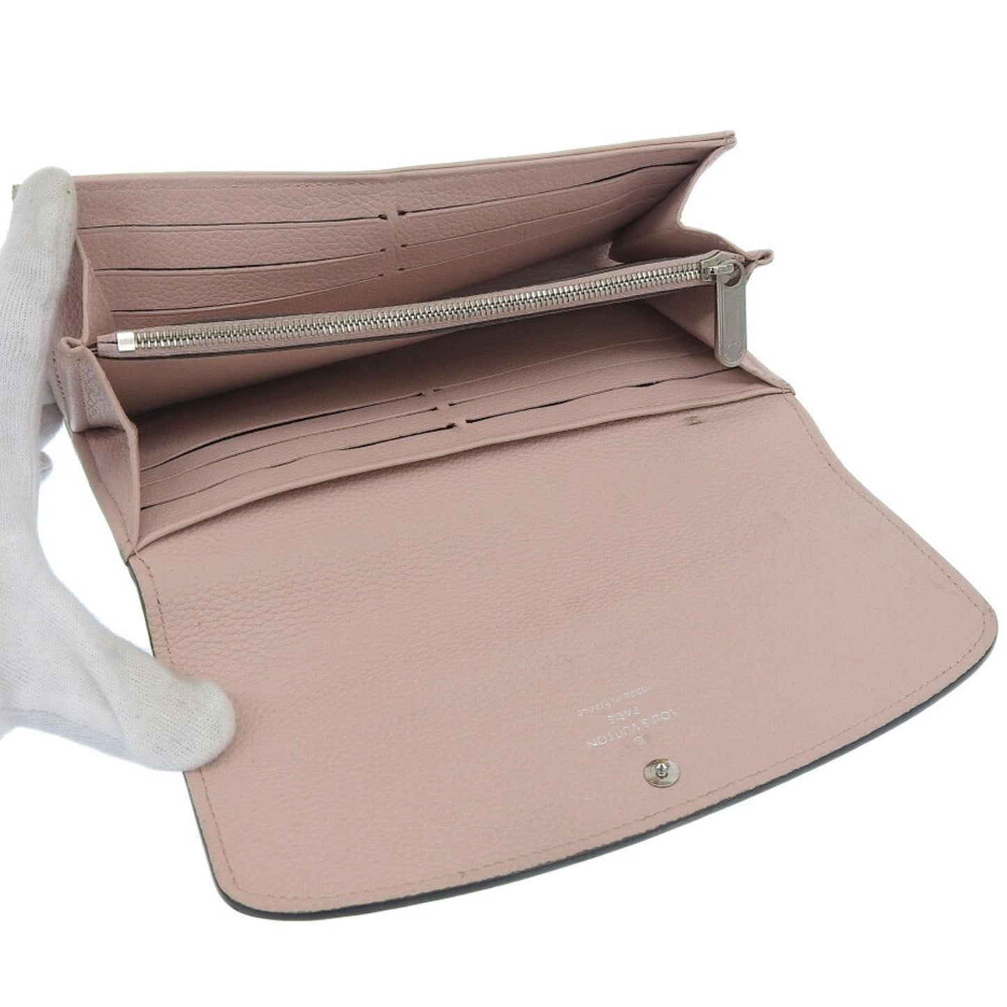 LOUIS VUITTON Portefeuille Iris Long Wallet M60145 Monogram Mahina Magnolia Pink TN2187 Ladies