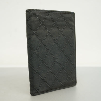 ChanelAuth  Bicolor Bi-fold Wallet Women's Lambskin Black