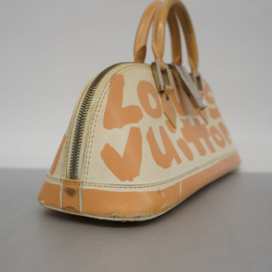 Louis VuittonAuth  Monogram Graffiti Alma Horizontal M92176 Women's Handbag Beig