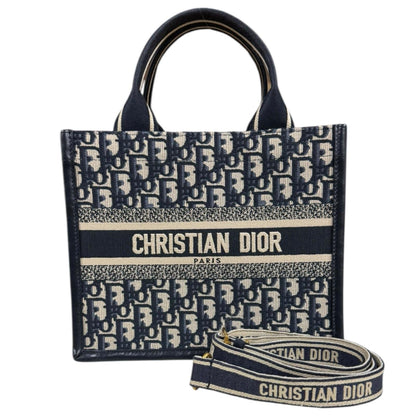 Christian Dior Navy Cotton Leather Shoulder Bag ()