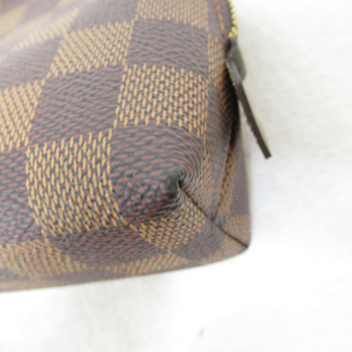 LOUIS VUITTON Pochette Cosmetics Pouch Brown Damier PVC coated canvas N47516