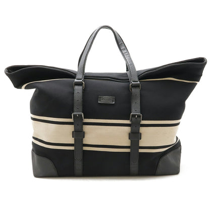 Gucci Beige Black Wool Leather Boston Bag