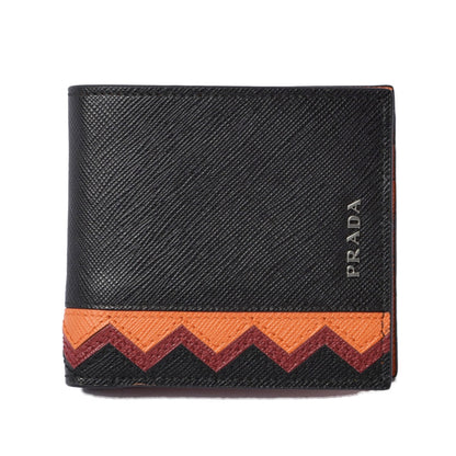 Prada wallet for men Prada 2MO912 SAFFIANO Saffiano black papaya