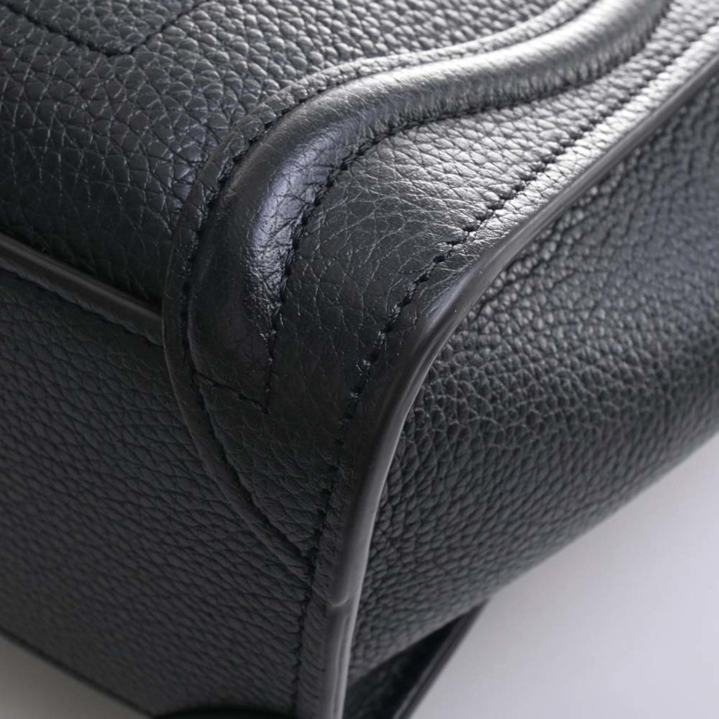Celine Leather Luggage Nano Shopper Handbag Black Ladies